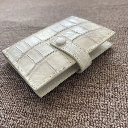 Himalayan white crocodile leather women's wallet authentic crocodile leather short women's wallet fashion design card bag