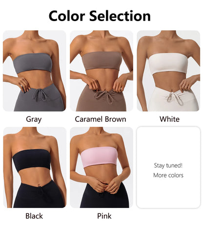 Summer Strapless Sports Bra Gym Women Quick-Drying Yoga Clothes Women Tube Top Fitness Chest Wrap Underwear Workout Bra Female