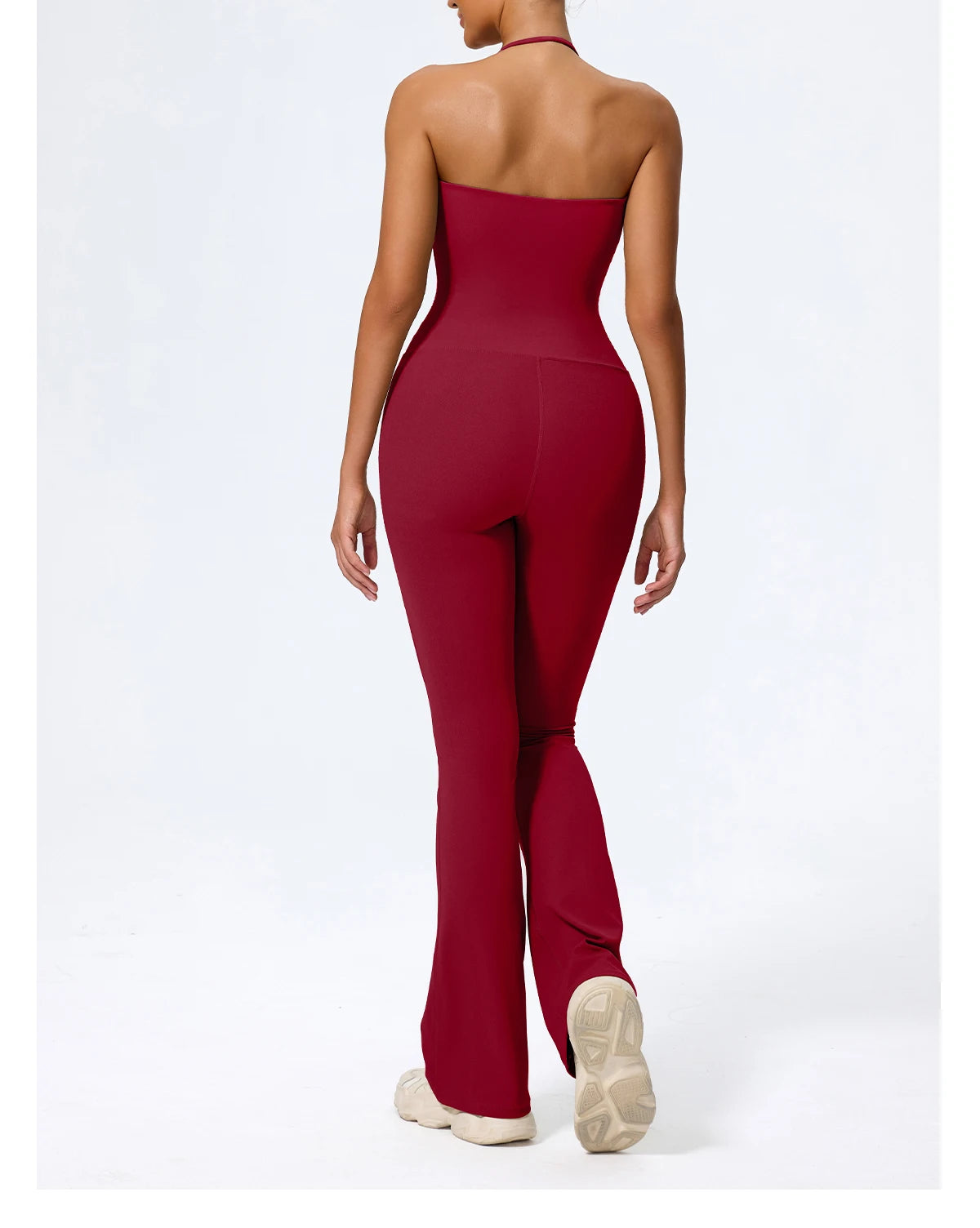 New Summer Women Sleeveless Hang Neck Jumpsuit Backless Flared Activewear Female Yoga Clothes Sport Outfit For Woman Overalls
