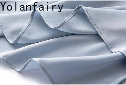 YOLANFAIRY 23MM 93% Real Mulberry Silk T Shirts for Women Summer O-neck Blouse Woman Elegant Shirt Loose OL Tops and Blouses