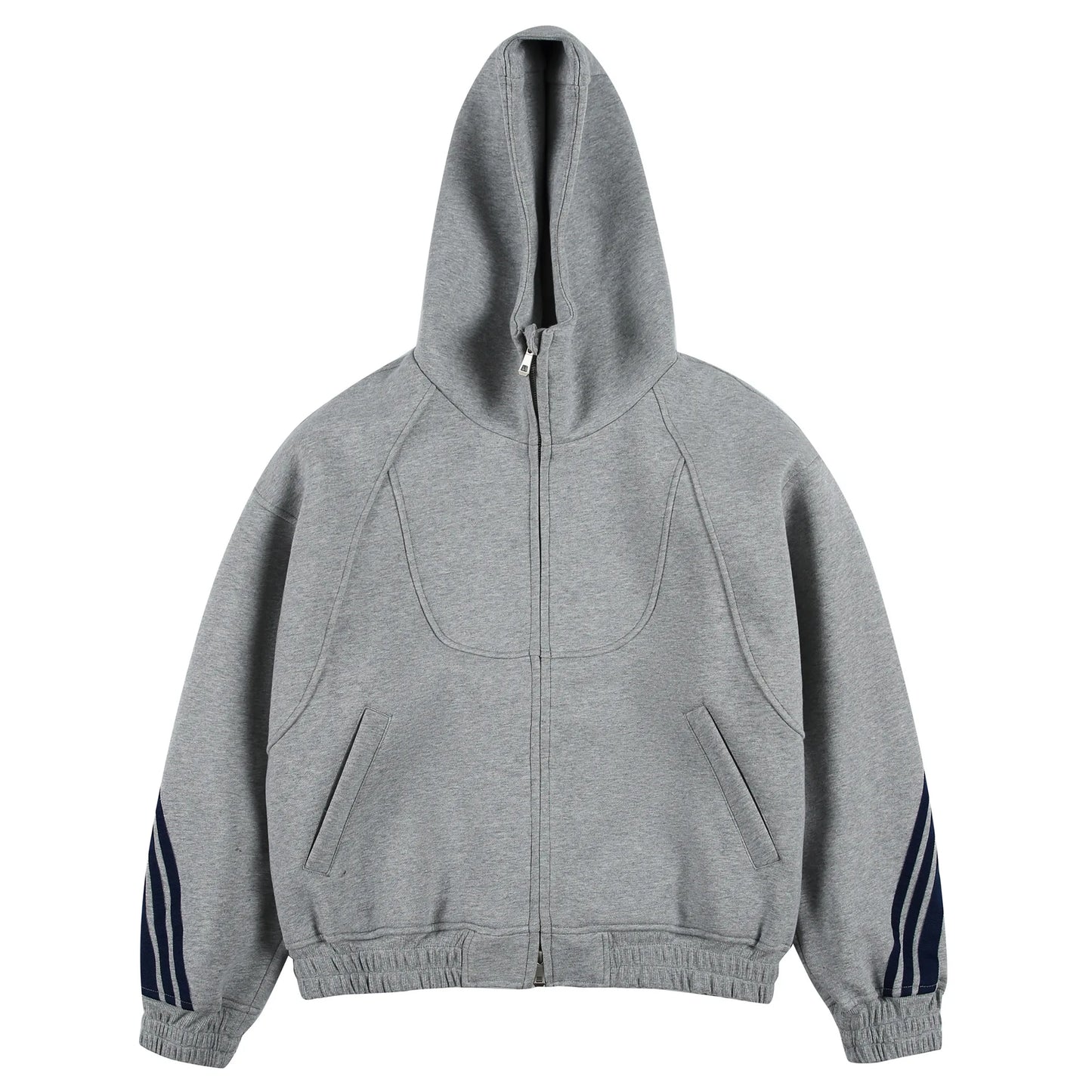 Akkad Kuti 2026 New Heavyweight Retro Japanese Sle Striped Patchwork Hoodie Ex Loose Fit Casual Sweater Thi Cotton Fabric
