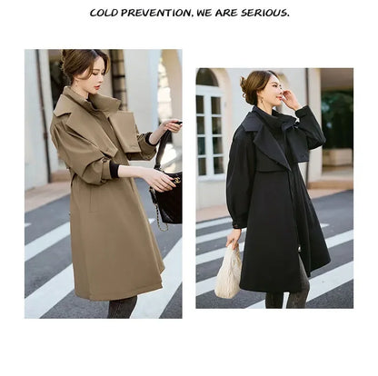 YOLANFAIRY Women's Fur Coat Women Real Fur Rex Rabbit Parkas Female Windbreaker Medium Long Work Clothes Waist Winter Coat FCY39
