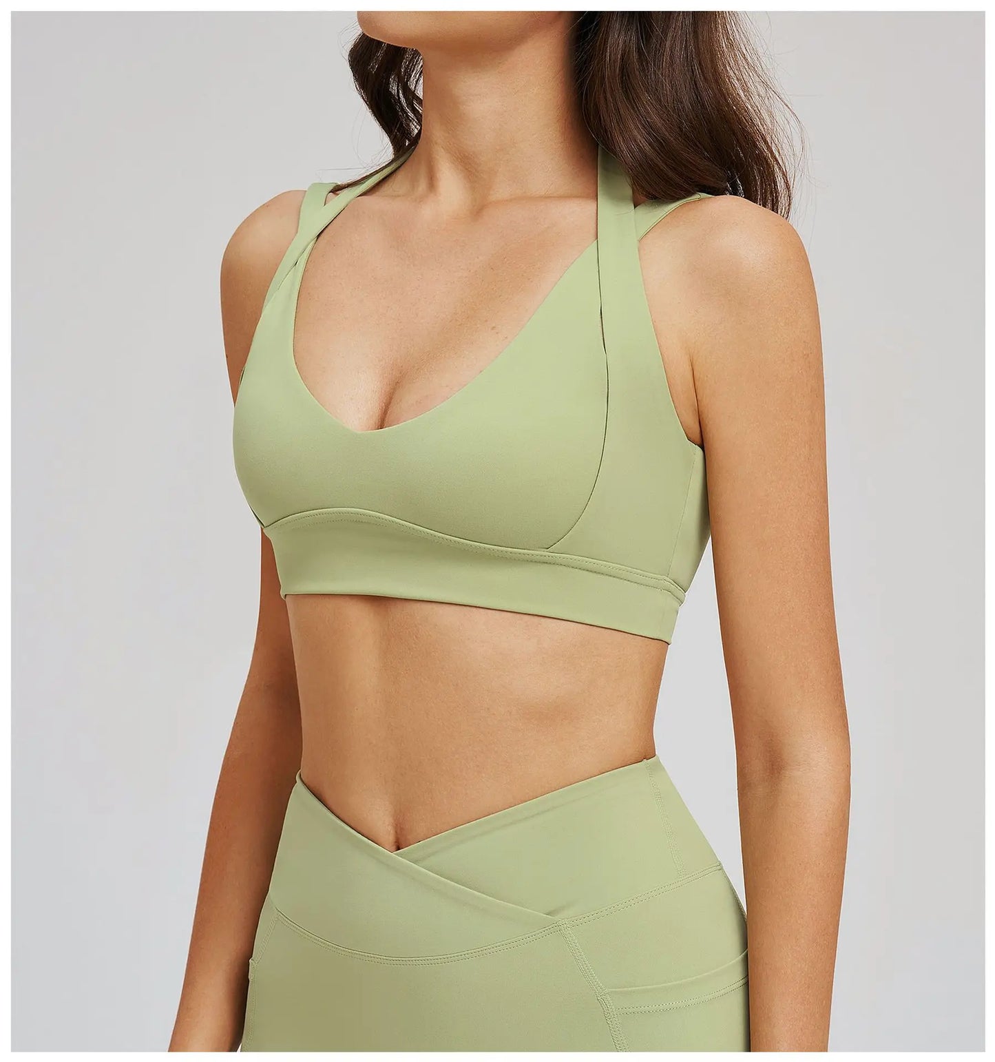 Solid Color Yoga Bra Women Sexy Gym Workout Crop Top Shockproof Sports Underwear Female Beautiful Back Sports Bra Fitness Top