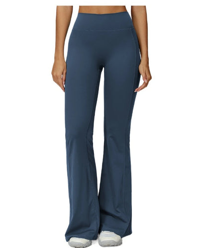 Customized LOGO women's yoga trousers high waist pleated leggings outdoor running sports fitness trousers