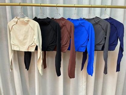 Long Sleeve Gym Shirts Sport Top Fitness Yoga Clothes for Women Active Wear Sports Shirt Elastic Fitness Yoga Running Shirts