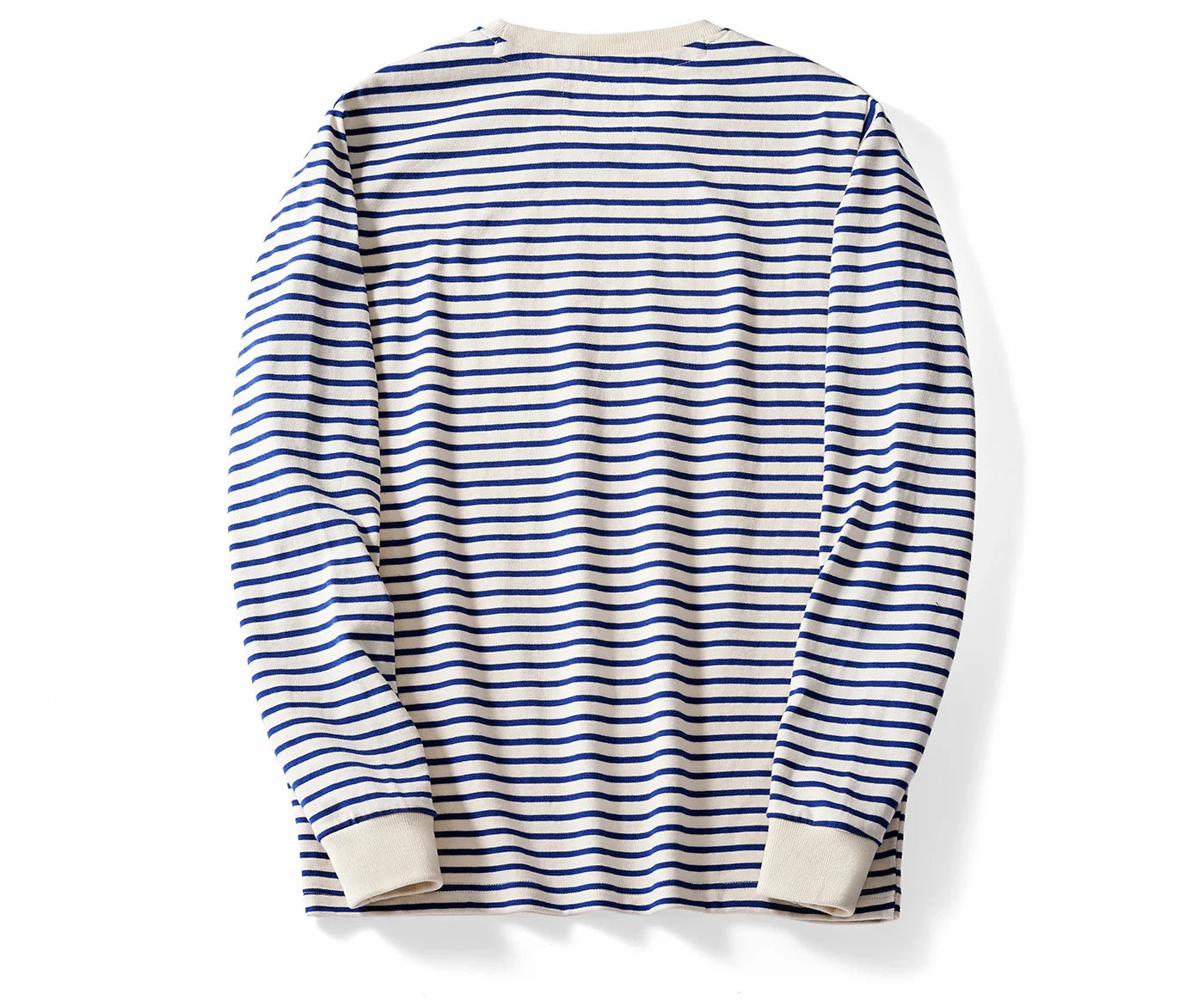 Autumn New Heavy Weight Long Sleeve Tshirt Men Cotton Round Neck Stripe Knited T Shirt Men Retro Casual Streetwear Tops Oversize