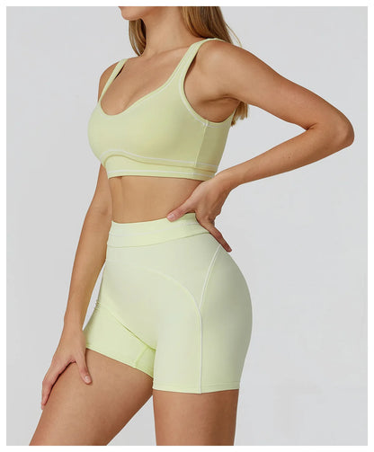 Color Contrast Yoga Bra Women Breathable Gym Fitness Bra Shockproof Sports Underwear Female Workout Bra Push Up Cycling Crop Top