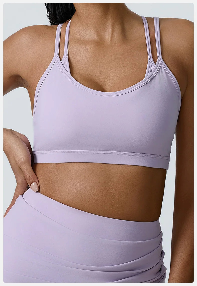 Yoga  Fitness Madam Bras Sexy Back Sports  Breathable Anti Shock Tank Top Fitness Sexy Breathable Underwear For Madam Yoga Gym