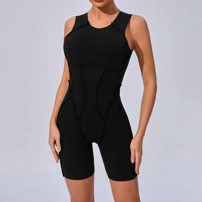 Seamless Yoga Jumpsuits Sports Fitness Splicing Hip-lifting One-Piece Hollow-out Beauty Back Gym Workout Bodysuits for Women