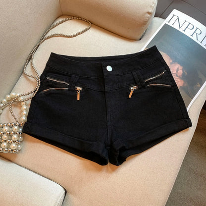 DEAT Fashion Casual Cargo Shorts Women's Khaki Lace Pocket Trim High Waist Daily Streetwear Hot Pants Summer New 7A3928