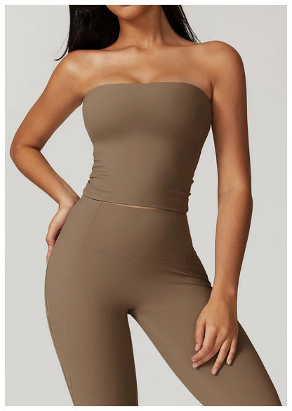 Strapless Yoga Vest for Women Sexy Beautiful Back Sports Bra for Women's Underwear Gym Shock-absorbing Quick Drying Fitness Top