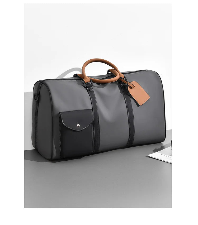 Custom Large Capacity Travel bag Totes Waterproof Crossbody Bag Man  Leather Travel Bag Handheld Bag print logo Business Handbag