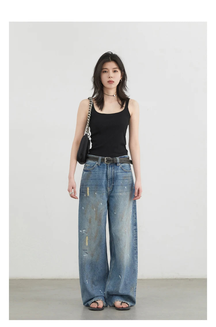 CHIC VEN Women Jeans Loose Casual New Retro High Waisted Straight Leg Wide Leg Denim Pants Female Trousers Summer 2025