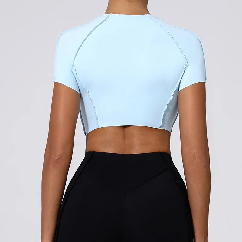 Cloud Hide Super Sexy Yoga Shirts Women Sports Tank Crop Tops Running T Shirt Workout Short Sleeve T-shirts Fitness Sportswear