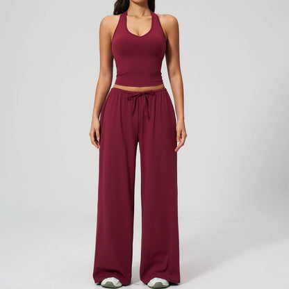 2/3PCS Fitness Suit Women Deep V Yoga Bra Flared pants Sports Suit Gym Tracksuits Female High Waist Bell Bottom Athletic Wear