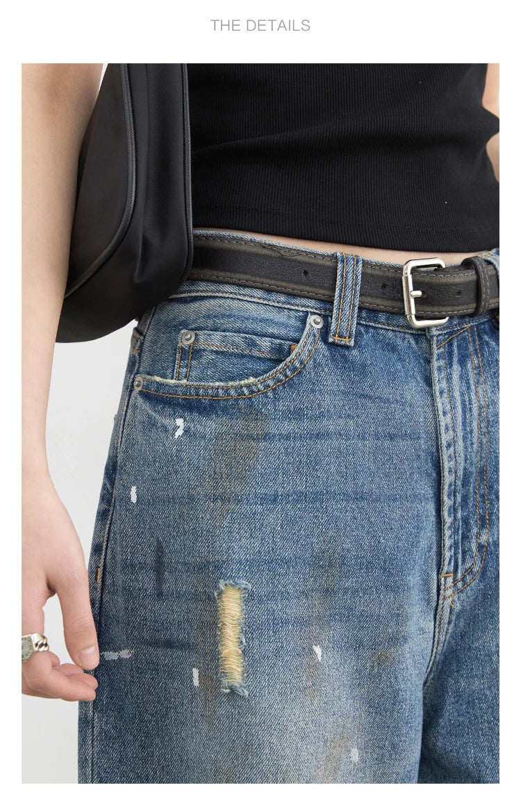 CHIC VEN Women Jeans Loose Casual New Retro High Waisted Straight Leg Wide Leg Denim Pants Female Trousers Summer 2025