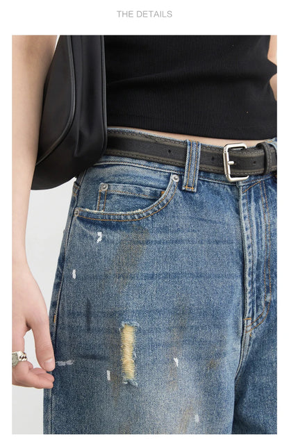CHIC VEN Women Jeans Loose Casual New Retro High Waisted Straight Leg Wide Leg Denim Pants Female Trousers Summer 2025