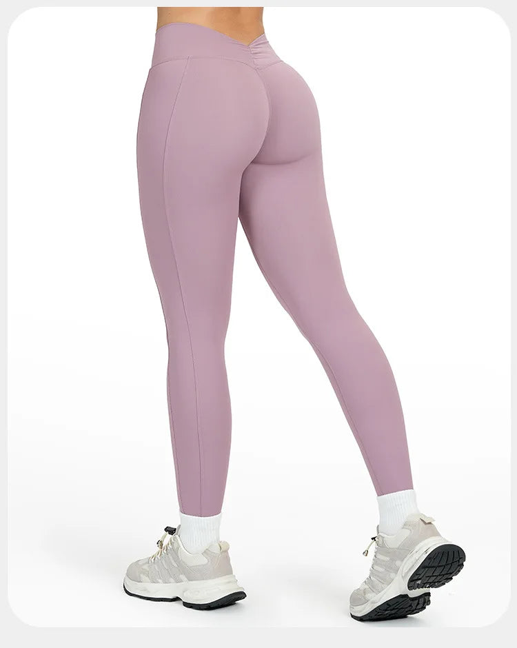 Customized LOGO women's yoga trousers high waist pleated leggings outdoor running sports fitness trousers
