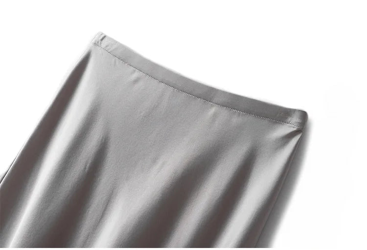 SuyaDream Silk Skirt for Woman 93%Silk 7%Spandex Solid A-line 2025 Spring Summer Chic Mid Skirts