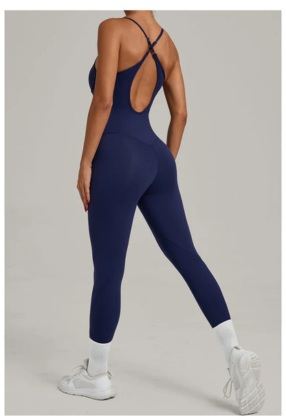 TRY TO BN Sports Jumpsuit Yoga Cross Adjustable Shoulder Straps Fitness Workout Bodysuit One Piece Sportswear Gym Women Clothing