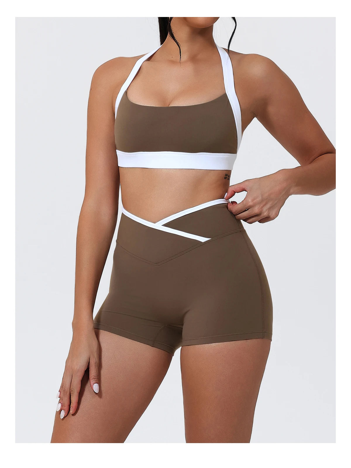 Ctenkevet Women's Color Clash Crop Top Quick-Dry Gym Bra Female Sleeveless Backless Sports Underwear for Outdoor Running CropTop