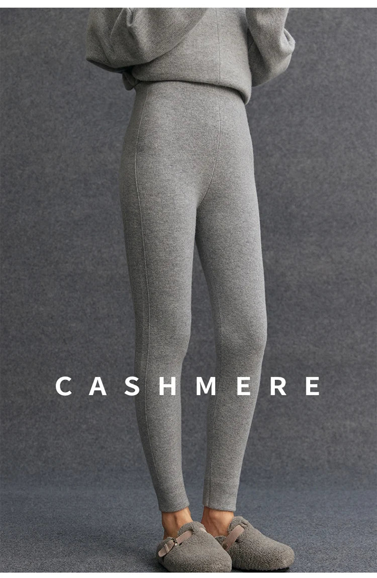 High Quality Women 100% Cashmere Legging Basic Soft elastic Pants Autumn Winter Cashmere Knitted Legging Trousers Warm Comfy