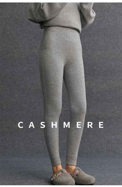 High Quality Women 100% Cashmere Legging Basic Soft elastic Pants Autumn Winter Cashmere Knitted Legging Trousers Warm Comfy