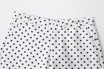 HH Woman Autumn Long Sleeves Turtleneck Zipper With Pockets Drawstring Casual Coats Women Fashion Polka Dot Printed Jacket