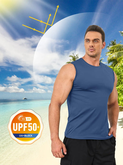 TACVASEN UPF 50+ TANK TOPS Quick Dry Sleeveless T-shirts Mens Summer Gym Fitness Running Tee Shirts Trainning tshirts Swimming