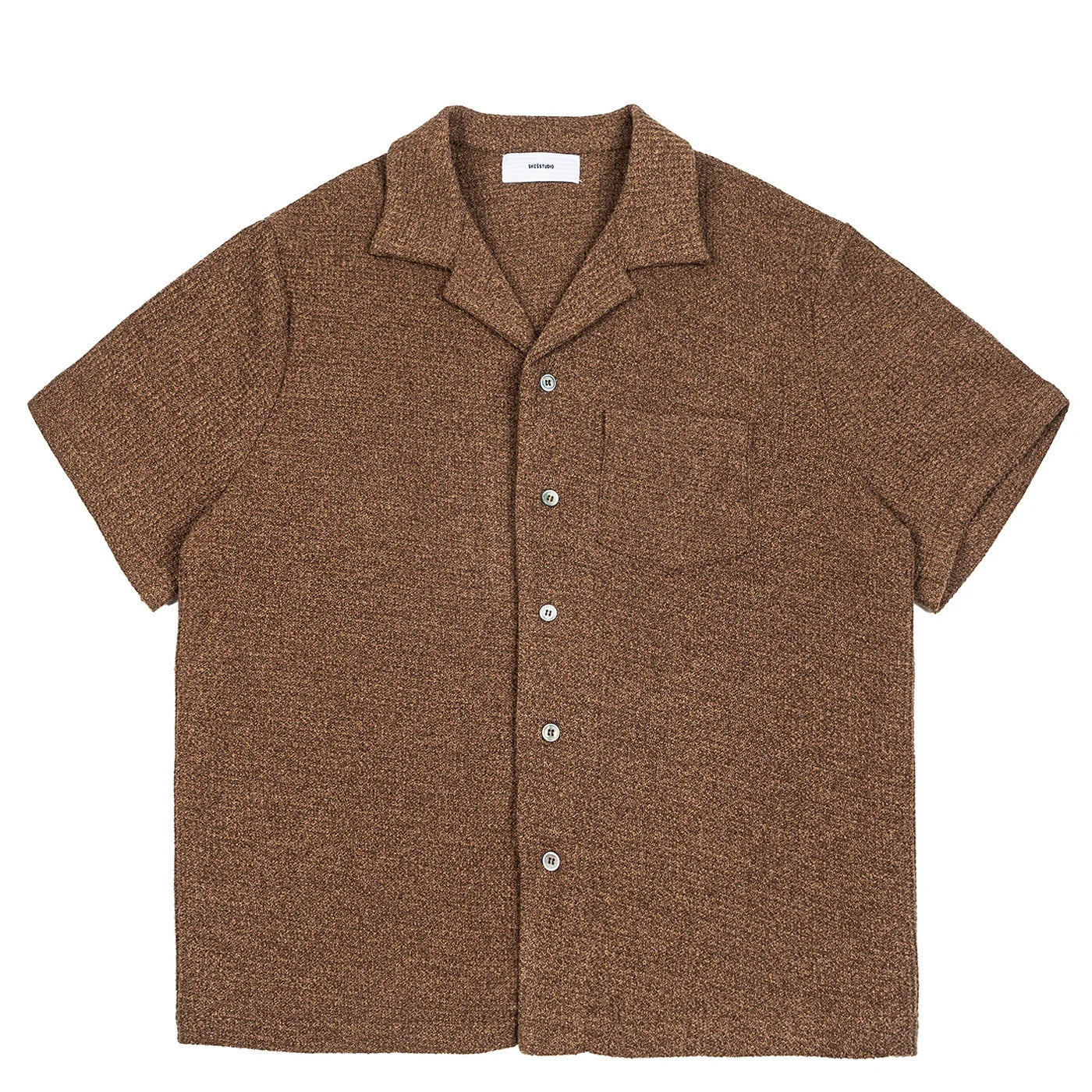 Summer Old Money Style Cleanfit Cuban Collar Knitted Short Sleeved Shirt for Men Loose Five Quarter Sleeved Workwear Shirt