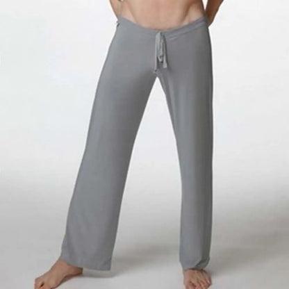 Men Yoga Pants Low Waist Drawstring Straight Loose Pajama Pants Thin Sports Comfortable Elastic Waist Men Sports Trousers