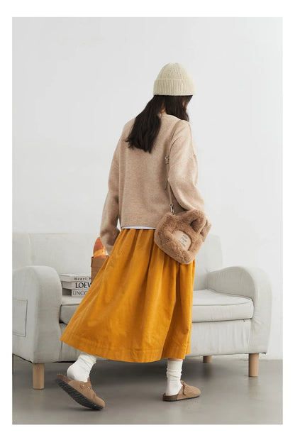 CHIC VEN New Women Sweaters Loose Casual O Neck Cartoon Cat Female Knitted Jumpers Pullovers for Girl Autumn Winter 2025