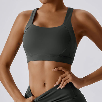 Yoga Fitness Bra Shock-absorbing Sports Bra Breathable and Quick Drying Training Running Women's Underwear High Strength Gym Bra