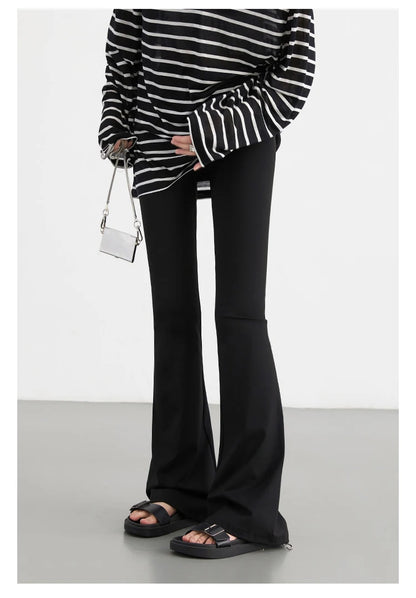 CHIC VEN Women Long Pants Slim New High Waisted Elastic Casual Pant Female Black Flared Trousers Yoga Clothing Autumn 2026