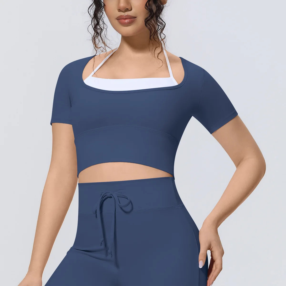 Yoga Sexy Dance Clothes High Elastic Sports T-shirt Women Fitness Top Short Sleeves Running Shirts Gym Push Up Workout Top Tee
