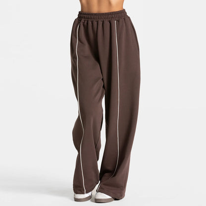 Hearuisavy Women Yoga Pants High Waist Casual Straight Wide Leg Pants Loose Sports Bottoms Outdoor Running Gym Long Trousers