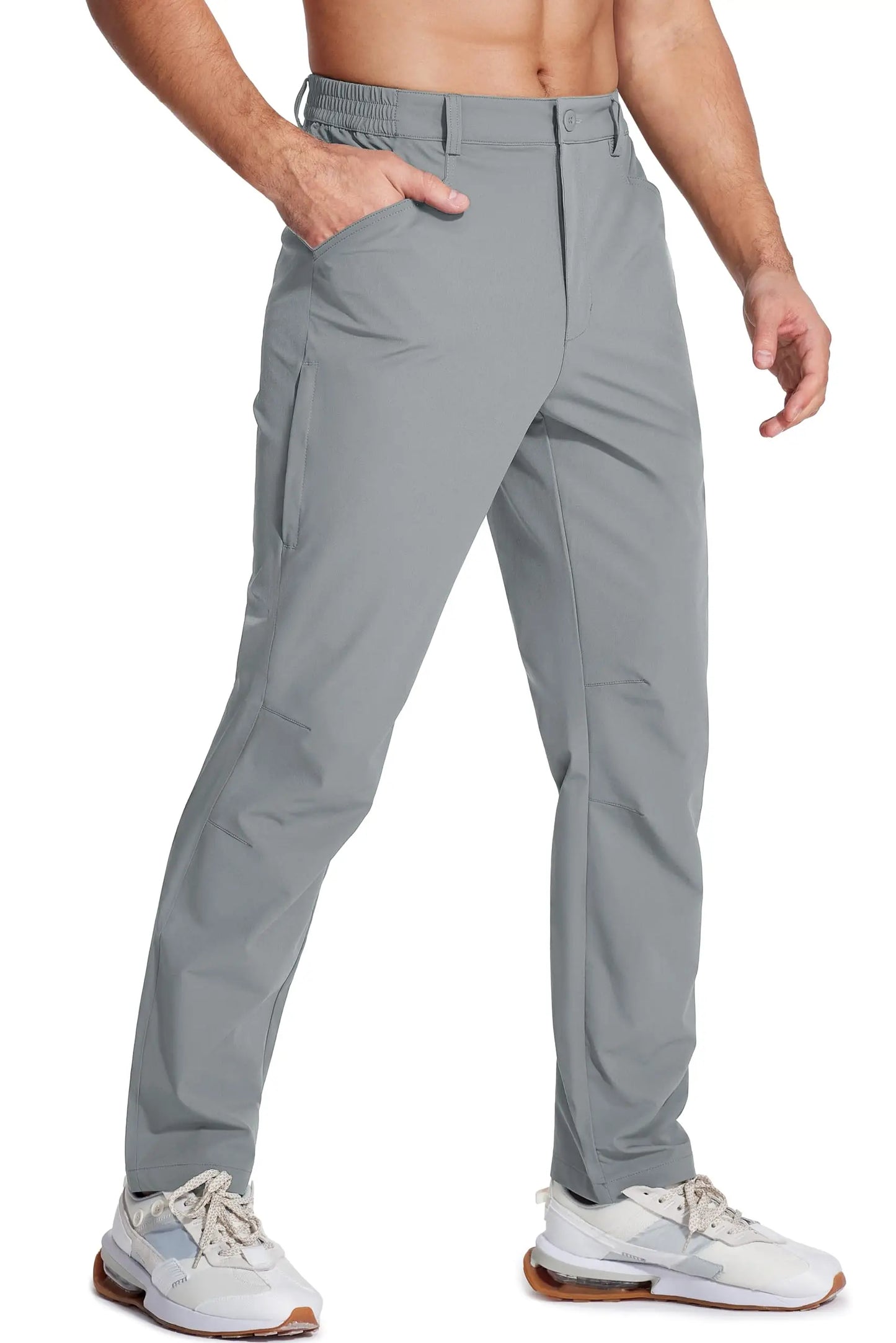 TACVASEN Hiking Straight Pants 5 Pockets Mens Lightweight Quick Dry Ripstop Trousers Waterproof Stretchy Pants Outdoor Fishing