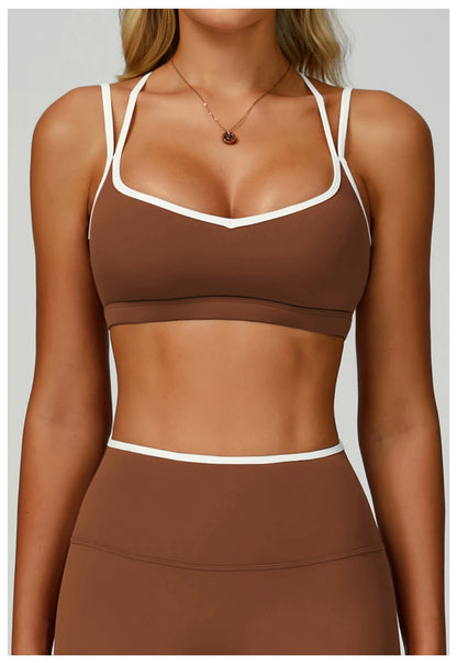 Sports Underwear Yoga Vest Women Yoga Bra Sexy Color Blocking Workout Bra Gym Crop Top For Women Breathable Running Fitness Top