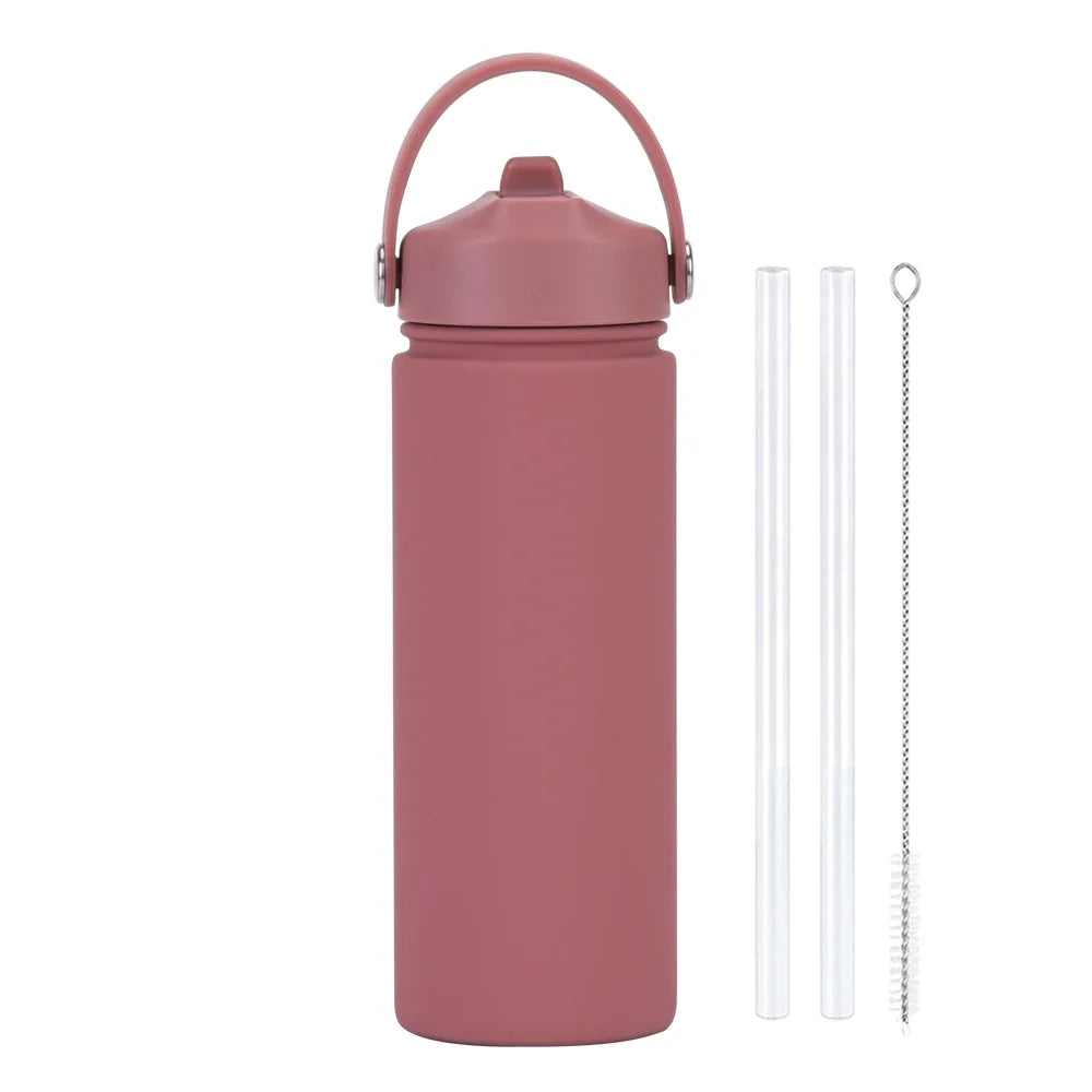 Insulated Water Bottle 500ml Custom Text/Logo - 304 Steel, 24H Cold, Office & Gym Essentials