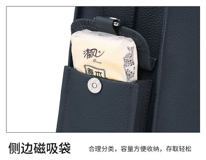 Genuine Messenger Bag Men Leather Handbag Large Capacity Business Commuter Handheld Cowhide Laptop Document Bag Men's Briefcase