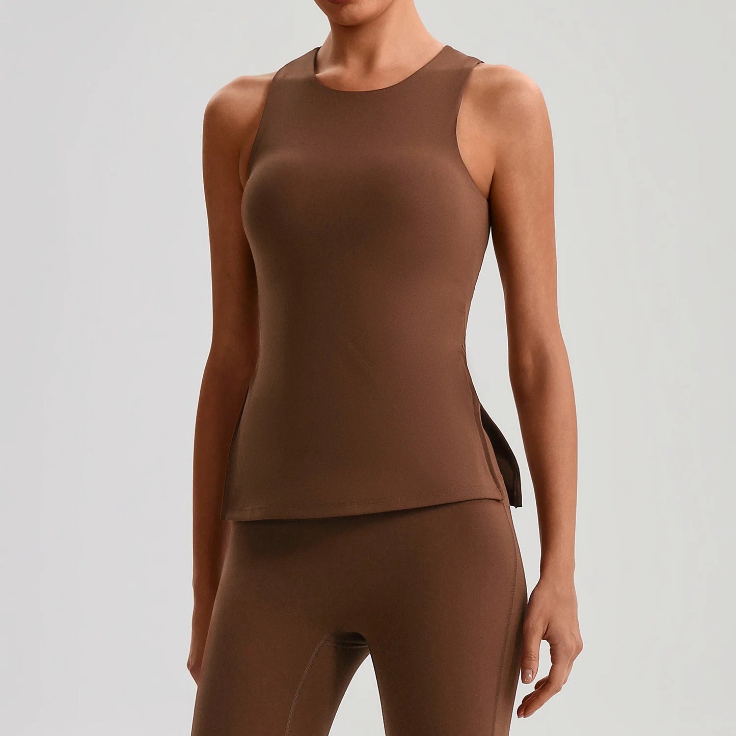 Solid Color Women Fitness Tight Short Yoga T -Shirt Tank Cropped Breathable Sports Running Vest Gym Clothing With Padded Cups