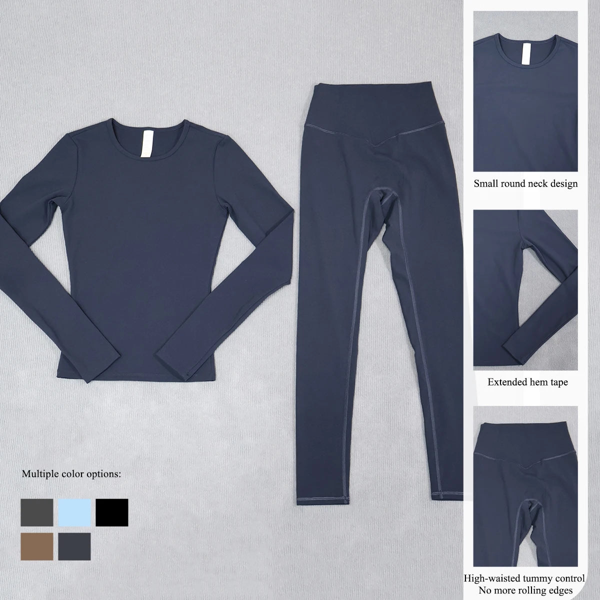 Summer Women Quick-Dry Two-Piece Yoga Set: A long-sleeve top and leggings set for fitness and sports perfect for running cycling