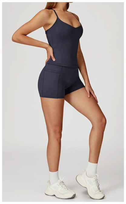 Women Sportswear Yoga Set 2PCS Sport Suit Gym Workout Clothes Women's Tracksuits Fitness Gym Vest High Waist Sports Leggings