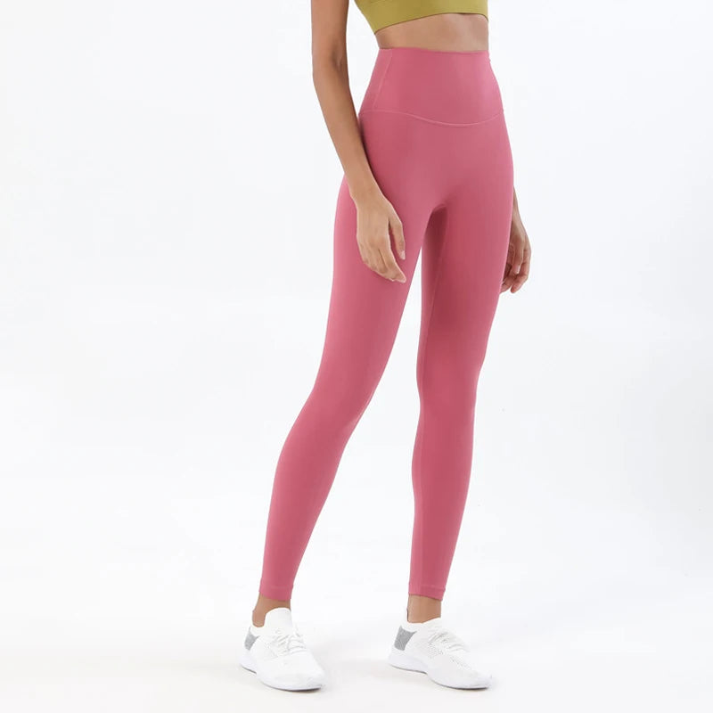 TRY TO BN New 46 Color Yoga Pants Sports Leggings Women Fitness Nylon High Waist Leggings Workout Trousers Training Gym Clothing