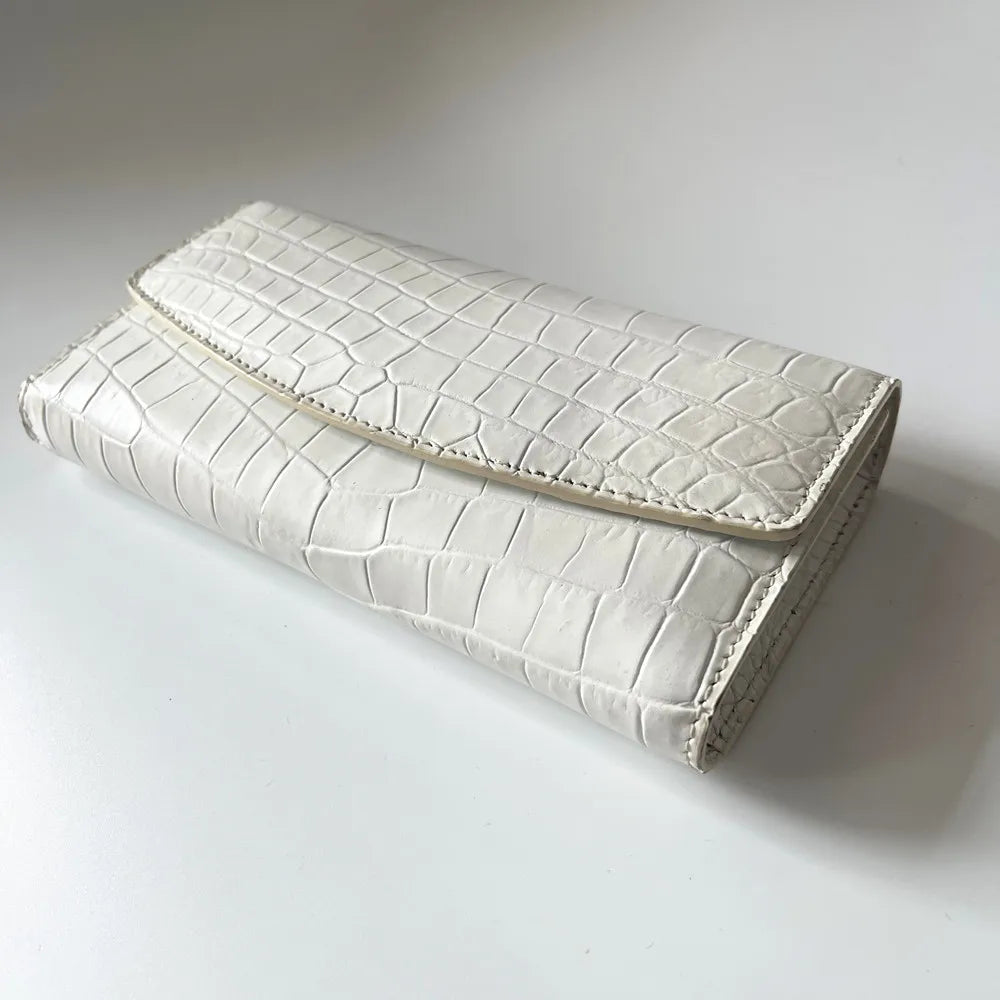 Exotic style real crocodile leather women's large three-fold wallet real crocodile leather women's long handbag card bag