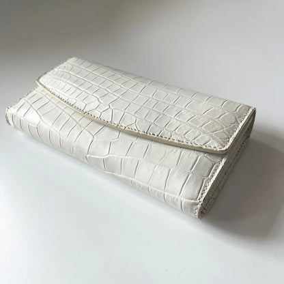 Exotic style real crocodile leather women's large three-fold wallet real crocodile leather women's long handbag card bag