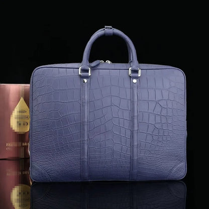 Real crocodile belly leather business men's business briefcase authentic crocodile leather men's large laptop handbag