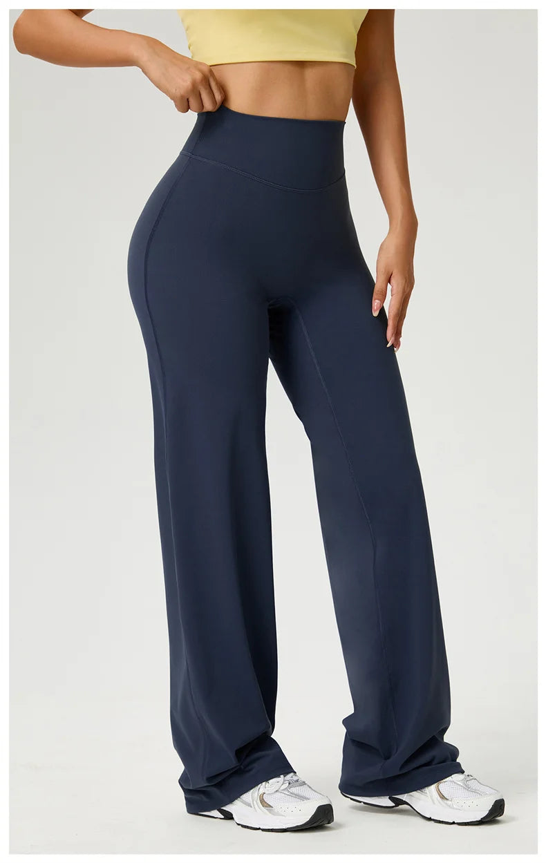 TRY TO BN Straight Leg Yoga Pants Women's High Waisted Tummy Control Buttery Soft Naked Feel Gym Fitness Running Workout Bottoms