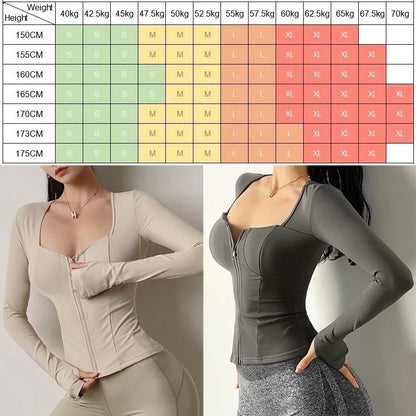 Cloud Hide SEXY Zipper Sports Jacket for Women Long Sleeve Black Yoga Shirt Gym Fitness Coat Running Autumn Winter Workout Top