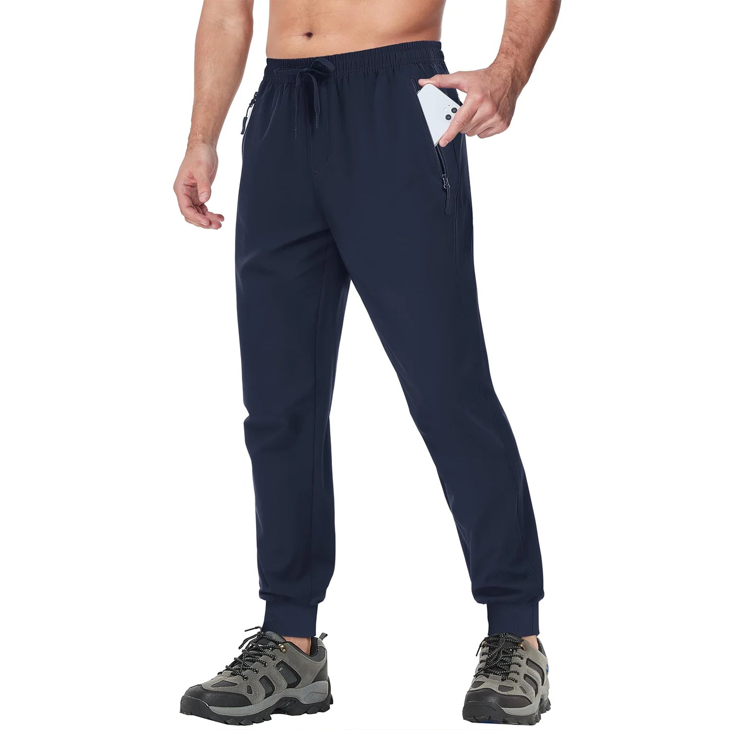 TACVASEN Summer Quick Dry Hiking Pants Mens Casual Zipper Pockets Sports Training Pants Outdoor Jogger Running Gym Work Trousers